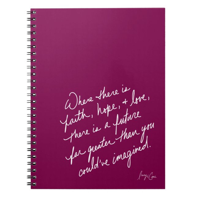 Cuaderno Hand-Scripted Faith Hope & Love Spiritual (Frente)