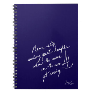 Cuaderno Hand-Scripted Never Stop Sailing Spiral Notebook