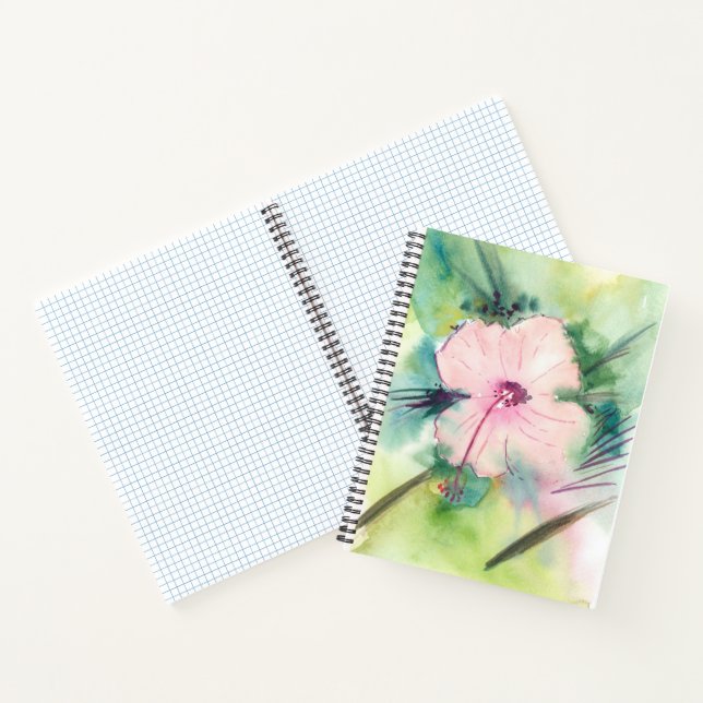 Cuaderno Handpainted Watercolour Belizean Hibiscus Flower (Interior)