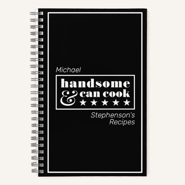 Cuaderno Handsome & Can Cook Typography Father's Day Recipe (Anverso)