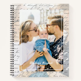Cuaderno Handwritten Script Family Photo Personalized