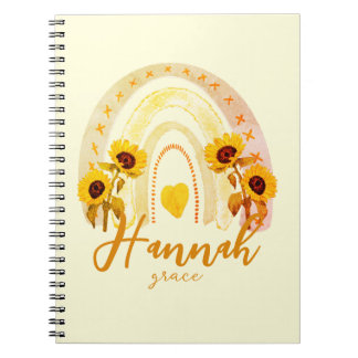 Cuaderno Hanna Hebrew Significa Grace Rainbow Sunflower Boh