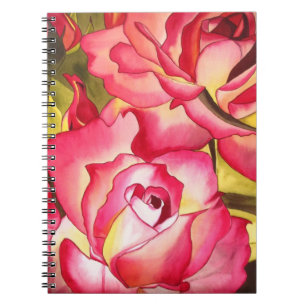 Cuaderno Hannah Gordon arte de la acuarela rosa rosa rosa