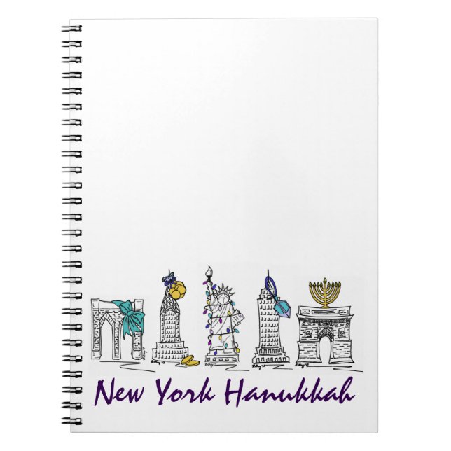 Cuaderno Hanukkah Chanukah NYC vacaciones judías (Frente)
