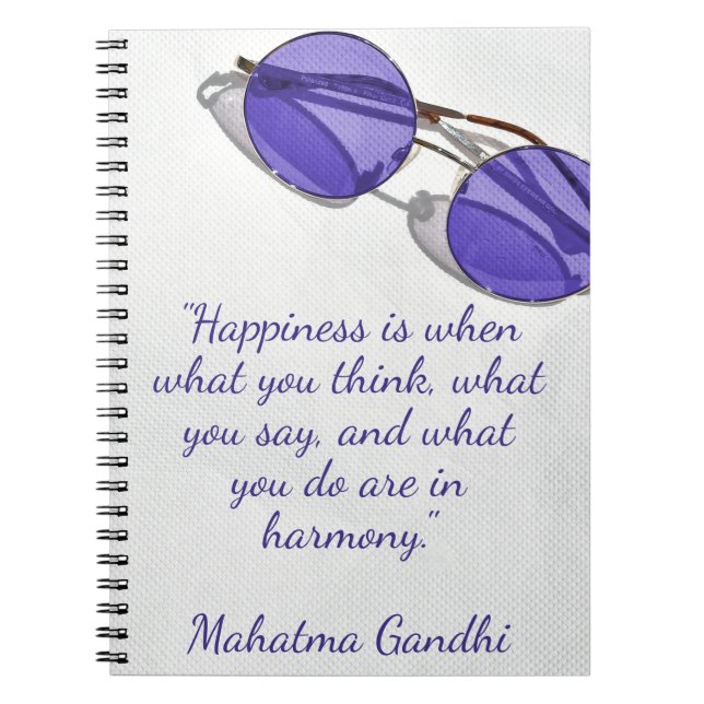 Cuaderno Happiness Harmony Mahatma Ghandi (Frente)