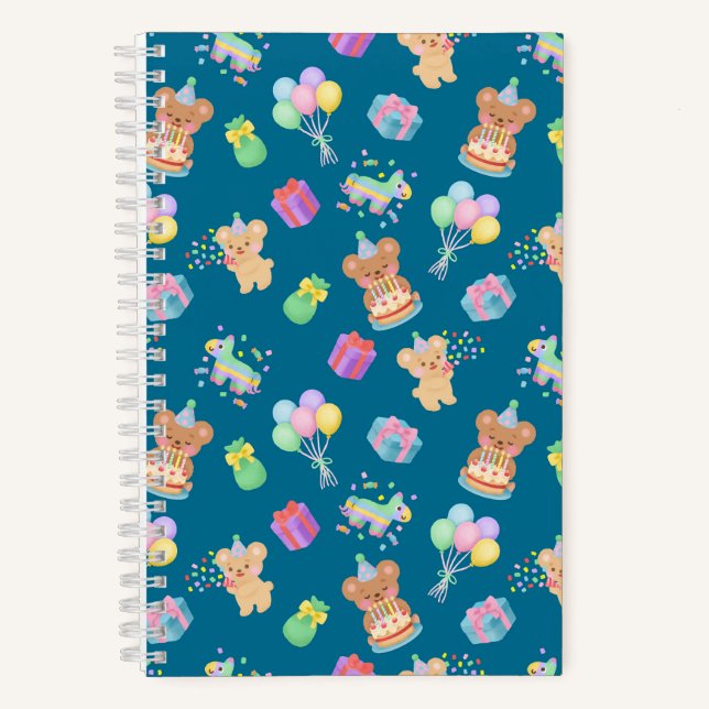 Cuaderno Happy Birthday Teddy Bear Navy (Anverso)