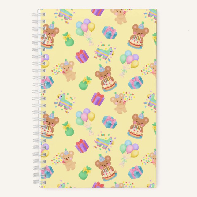 Cuaderno Happy Birthday Teddy Bear Yellow (Anverso)