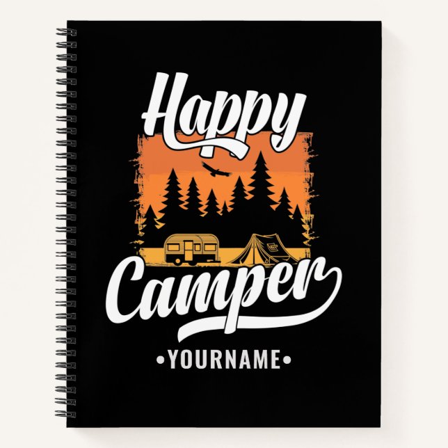 Cuaderno Happy Camper Camping Hiking Travel Caravan Life (Anverso)
