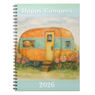 Cuaderno Happy Campers 2025 Spiral Notebook — Retro Caravan