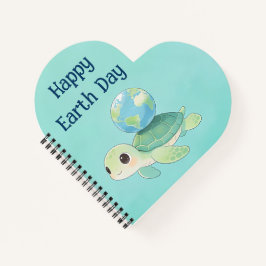 Cuaderno Happy Earth Day Turtle with Globe