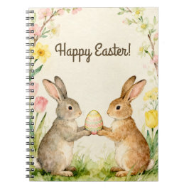 Cuaderno Happy Easter Vintage Bunnies with Egg