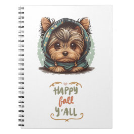 Cuaderno Happy Fall Y'all Yorkshire Terrier Otumn Hoodie