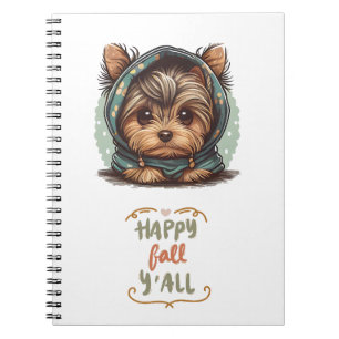 Cuaderno Happy Fall Y'all Yorkshire Terrier Otumn Hoodie