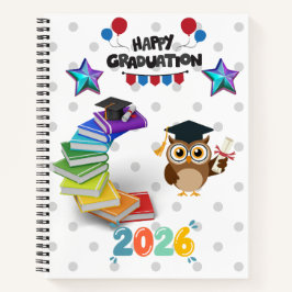 Cuaderno Happy Graduation 2026 - Cute Owl & Books 