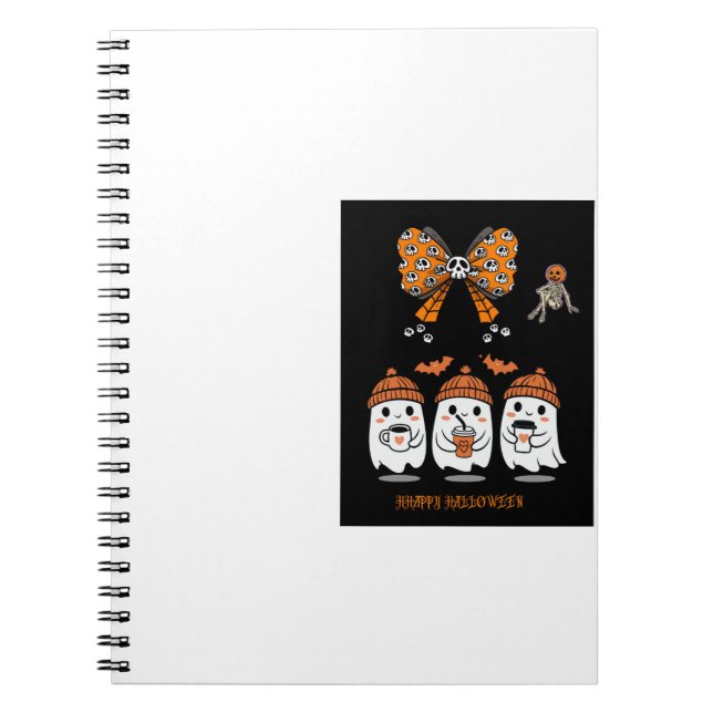 Cuaderno Happy Halloween – fantômes café mignons (Frente)