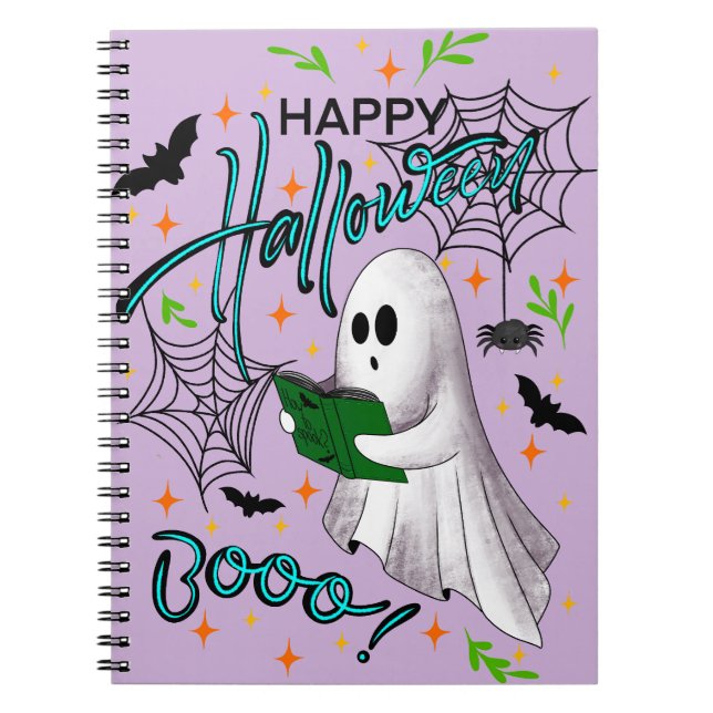 Cuaderno Happy Halloween reading ghost (Frente)