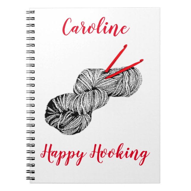Cuaderno Happy Hooking crochet personalizado (Frente)