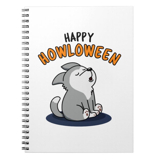 Cuaderno Happy Howlowine Funny Dog Pun (Frente)