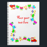 Cuaderno Happy Kids Train<br><div class="desc">Train full of happy children. Large copy space. Perfect as greeting card or invitation to parties and birthdays. Happiness, friendship, joy concept.</div>