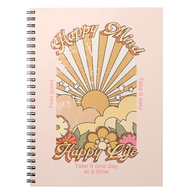 Cuaderno Happy Mind Happy Life Hippy Groovy Vibes (Frente)