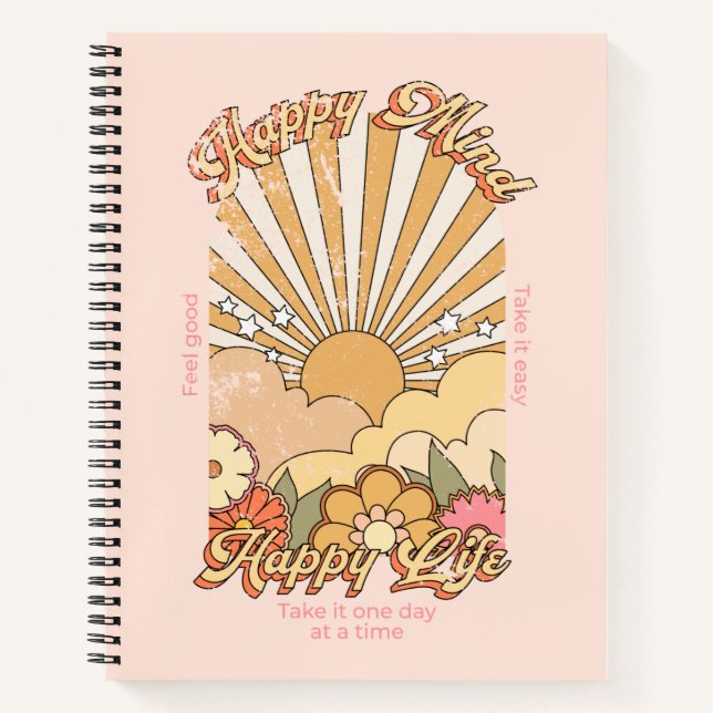 Cuaderno Happy Mind Happy Life Hippy Groovy Vibes (Anverso)