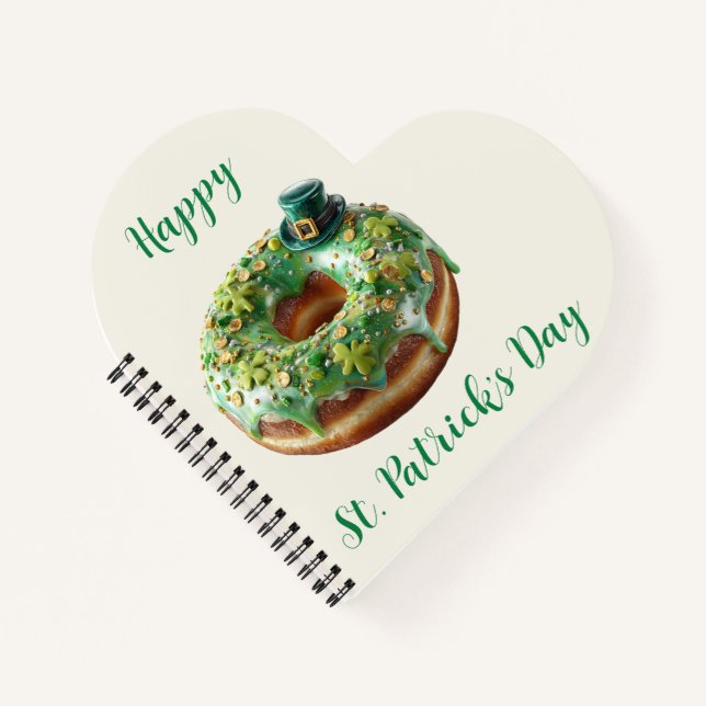 Cuaderno Happy St. Patrick’s Day Donut with Leprechaun Hat (Anverso)