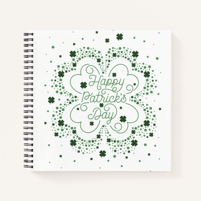 Cuaderno Happy St. Patrick's Day Sq Notebook (Anverso)