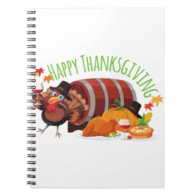 Cuaderno happy thanksgiving drunk turkey (Frente)
