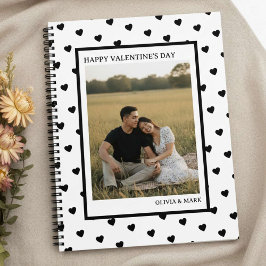 Cuaderno Happy Valentine’s Day Black Heart Design love 