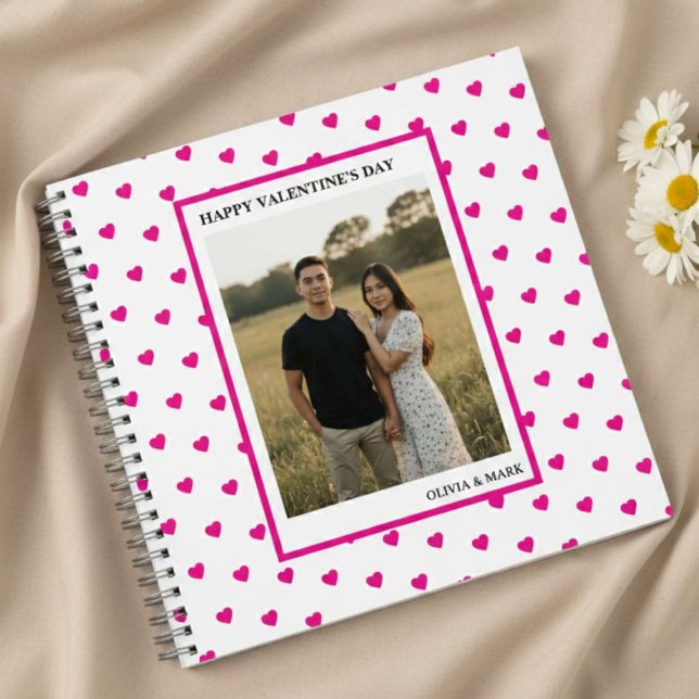 Cuaderno Happy Valentine’s Day Pink Heart Custom love (Subido por el creador)