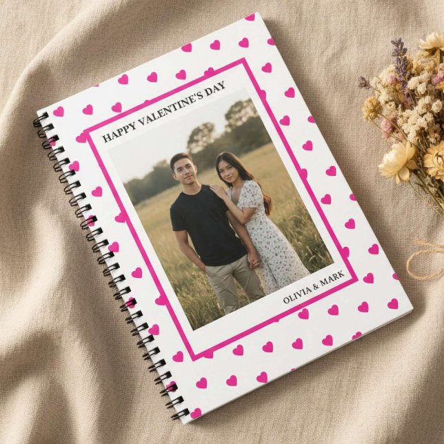 Cuaderno Happy Valentine’s Day Pink Heart Custom love (Subido por el creador)
