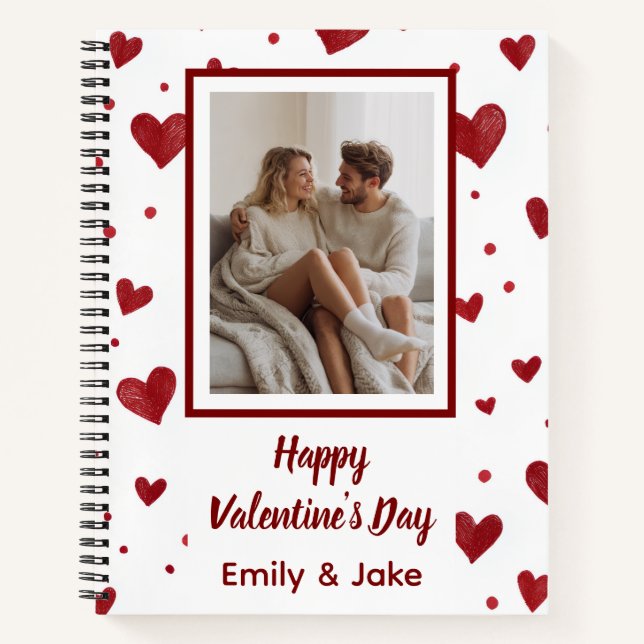 Cuaderno Happy Valentine's Day Custom Photo Notebook (Anverso)