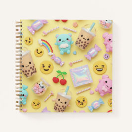 Cuaderno Harajuku Kawaii Style: Emojis y osos de peluche po