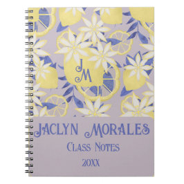 Cuaderno Harina de agua de verano Lavender Lemon Floral