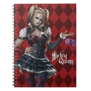 Cuaderno Harley Quinn con dados difusos