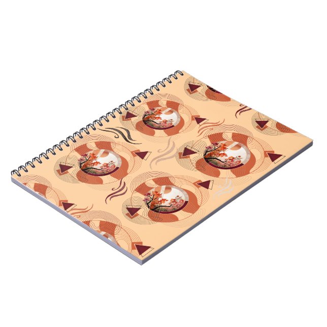 Cuaderno Harmonious Orange Blossom Circles (Lado Izquierdo)