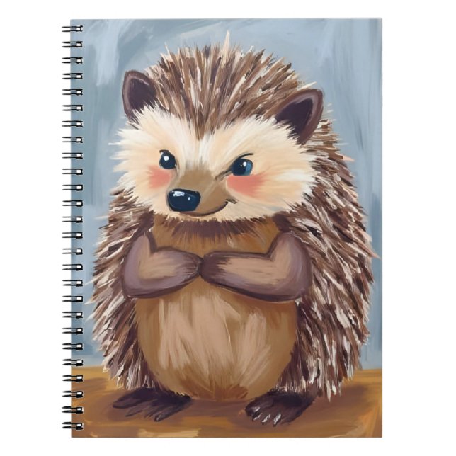 Cuaderno Harold el Erizo | Acuarela de Animal Adorable (Frente)