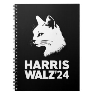 Cuaderno Harris Waltz 2024 Elección Divertido Gato Kamala T