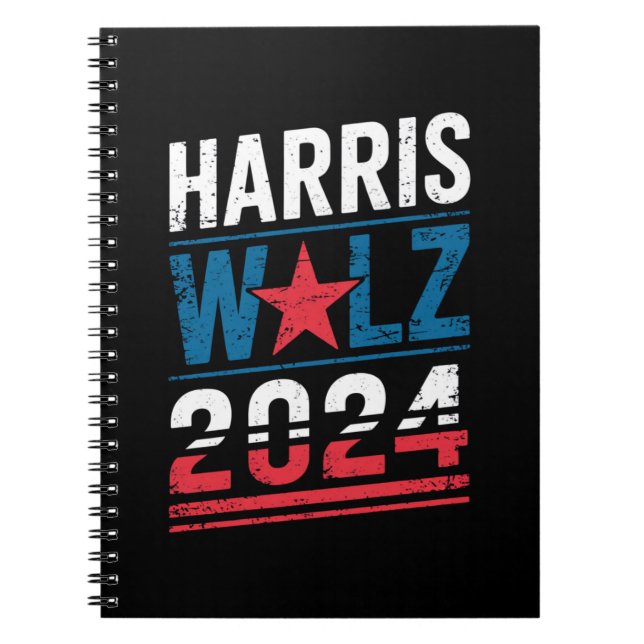 Cuaderno Harris Waltz 2024 Elecciones Kamala Harris Tim Wal (Frente)