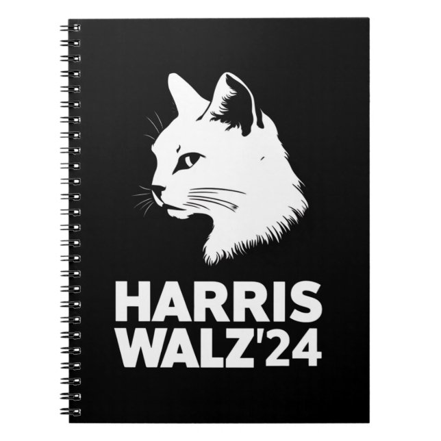Cuaderno Harris Waltz 2024 Gato gracioso Kamala Tim (Frente)