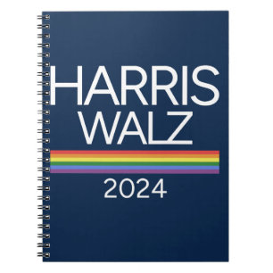 Cuaderno Harris Walz 2024 bandera del orgullo LGBTQ