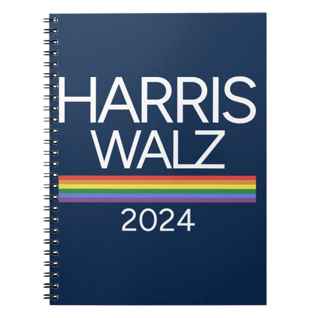 Cuaderno Harris Walz 2024 bandera del orgullo LGBTQ (Frente)
