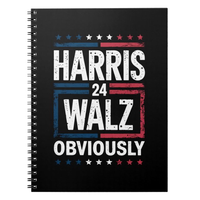 Cuaderno Harris Walz obviamente Harris Waltz Elecciones 202 (Frente)