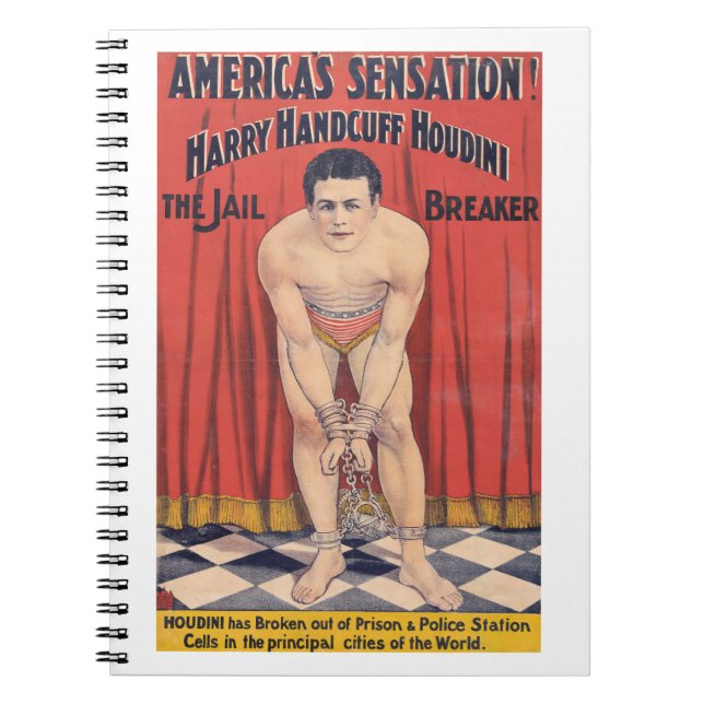 Cuaderno Harry Handcuff Houdini, el quebrador de la cárcel  (Frente)