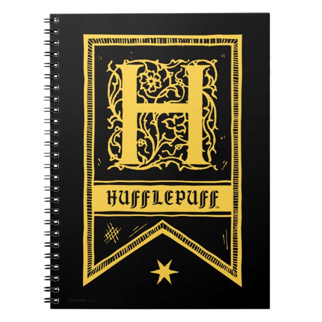 Cuaderno Harry Potter | Bandera de Monograma de Hufflepuff (Frente)