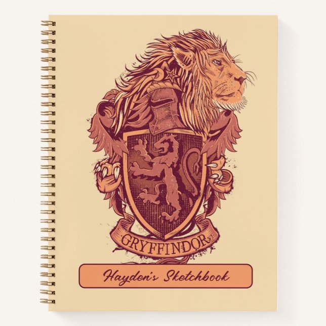 Cuaderno Harry Potter | Dibujo de Escudo de leones Gryffind (Anverso)