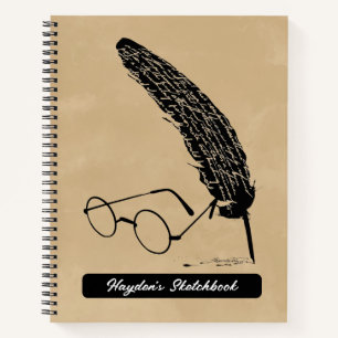 Cuaderno Harry Potter   Dibujo de gafas y pluma