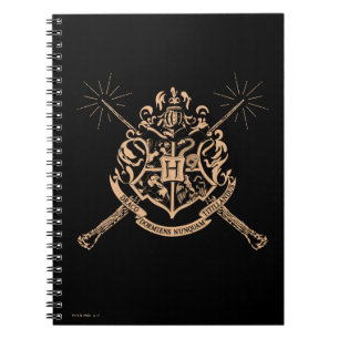Cuaderno Harry Potter   Escudo de Hogwarts con Varitas Cruz