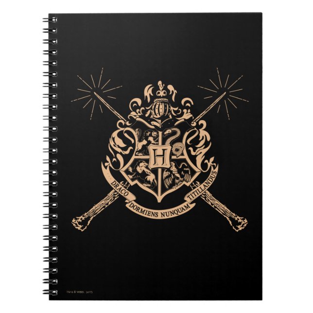 Cuaderno Harry Potter | Escudo de Hogwarts con Varitas Cruz (Frente)