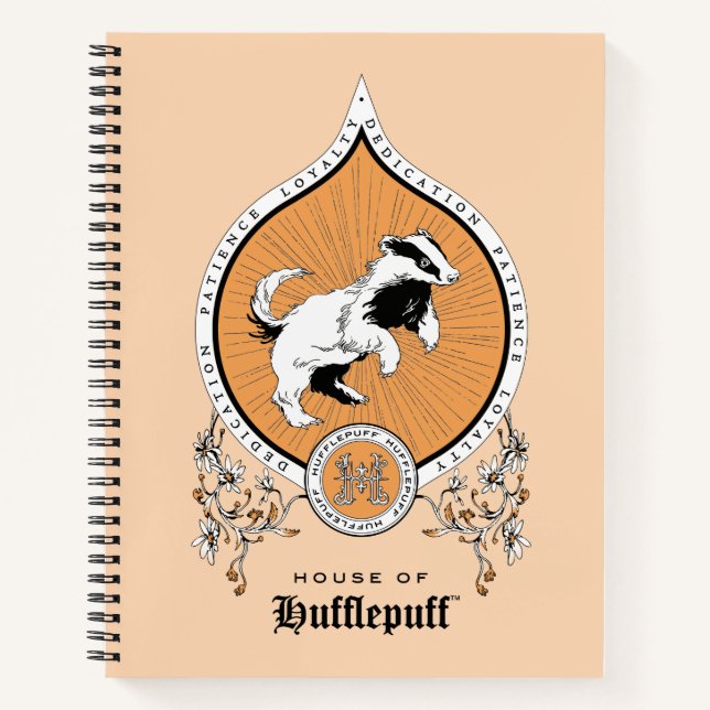 Cuaderno HARRY POTTER™ | Escudo Delicado Sketch HUFFLEPUFF™ (Anverso)